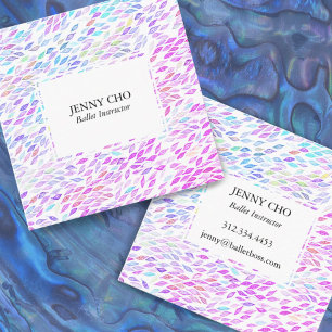 Watercolor Leaves Feathers Flow Modern Design Square Business Card