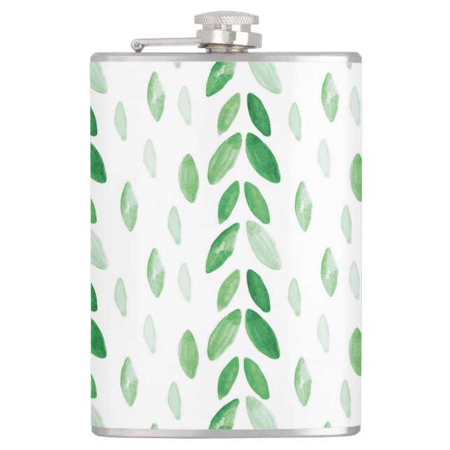 watercolor leaves flask (Front)