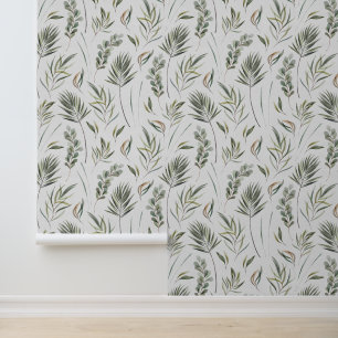 Watercolor Leaves Foliage Pattern Wallpaper