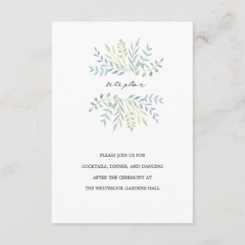 Watercolor Leaves In Green Hues Wedding Invitation by kittypieprints at Zazzle