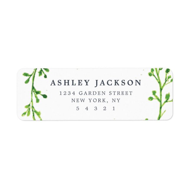 Watercolor Leaves Label (Front)