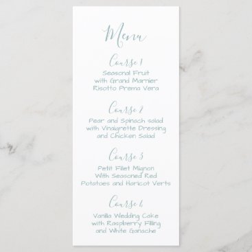 Watercolor Leaves Monogram Wedding menu