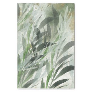 Watercolor Leaves Mossy Texture Tissue Paper