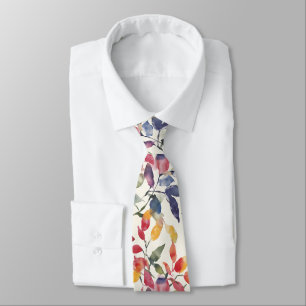 Watercolor Leaves Neck Tie