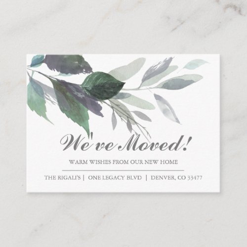 Watercolor Leaves New Home Moving Announcement