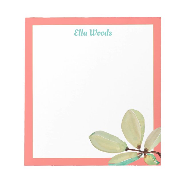 Watercolor Leaves Notepad (Front)
