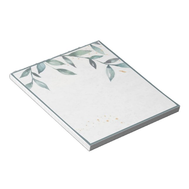 Watercolor leaves notepad (Angled)