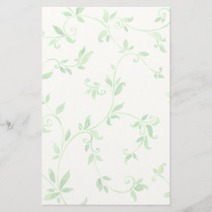Watercolor leaves pattern stationery
