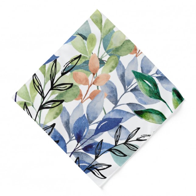 Watercolor Leaves  Pet Bandana (Front)