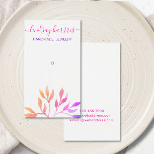 Watercolor Leaves Pin Jewelry Display Card