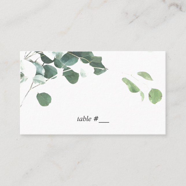 Watercolor leaves place cards - flat (Front)