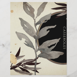 Watercolor Leaves Recipe Divider Cassseroles
