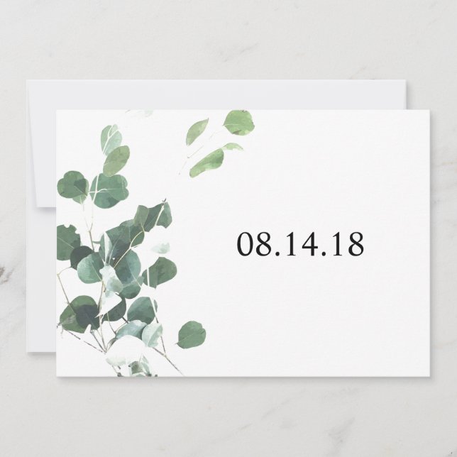 Watercolor leaves save the date card 5x7 (Front)