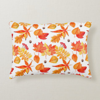 Watercolor leaves seamless pattern accent pillow