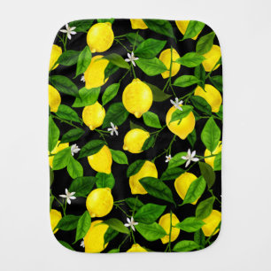 Watercolor Lemon 2 Baby Burp Cloth