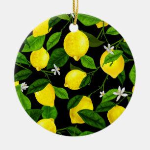 Watercolor Lemon 2 Ceramic Ornament
