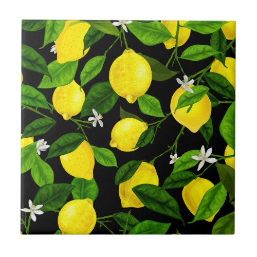 Watercolor Lemon 2 Ceramic Tile