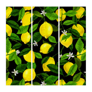 Watercolor Lemon 2 Triptych