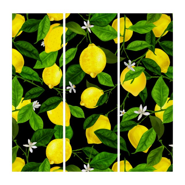 Watercolor Lemon 2 Triptych (Front)