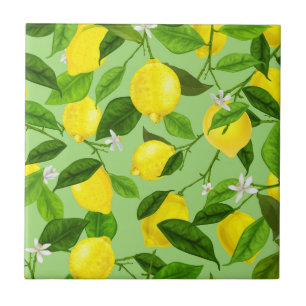 Watercolor Lemon 3 Ceramic Tile