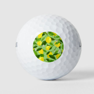 Watercolor Lemon 3 Golf Balls