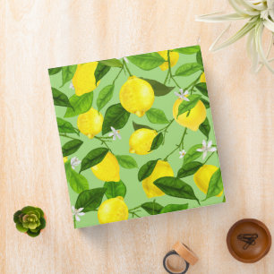 Watercolor Lemon 3 Ring Binder