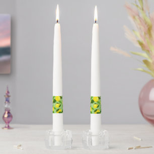 Watercolor Lemon 3 Taper Candle