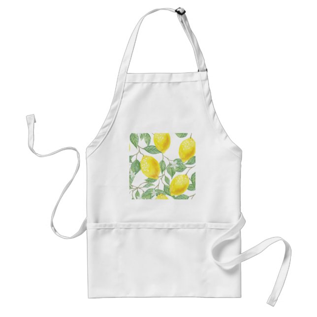Watercolor Lemon Adult Apron (Front)