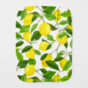 Watercolor Lemon Baby Burp Cloth