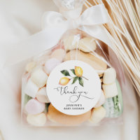 Watercolor lemon baby shower favors