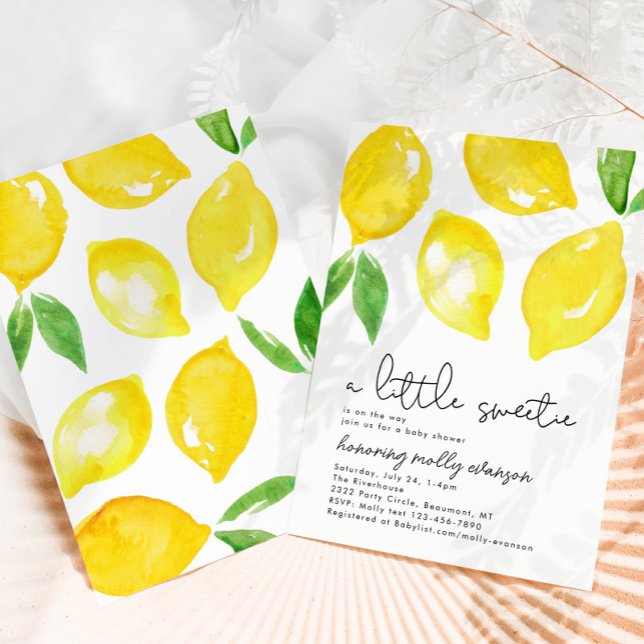 Watercolor Lemon Baby Shower Invitation (Creator Uploaded)