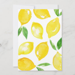 Watercolor Lemon Baby Shower Invitation | Zazzle