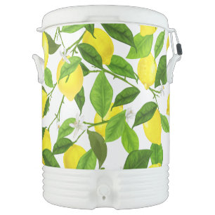 Watercolor Lemon Beverage Cooler