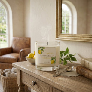 Watercolor Lemon Birthday Scented Candle