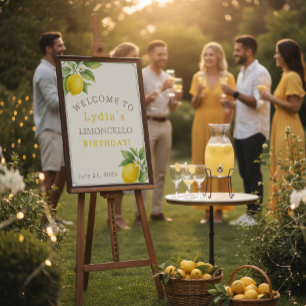 Watercolor Lemon Birthday Welcome Sign