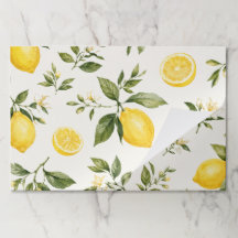Watercolor Lemon Blossom Botanical Pattern Large