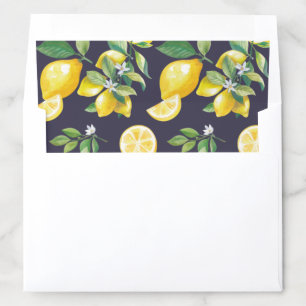 Watercolor Lemon Blossom Citrus Fruit Envelope Liner