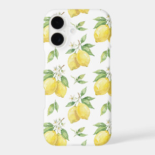 Watercolor Lemon Blossom Pattern – Fresh Citrus iPhone 17 Case