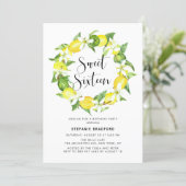 Watercolor Lemon Blossom Wreath Sweet 16 Party Invitation (Standing Front)