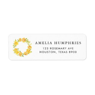 Watercolor Lemon Blossoms Wreath Summer Wedding La Label