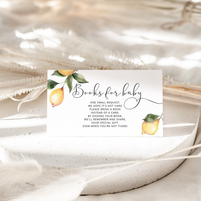 Watercolor lemon books for baby ticket enclosure card (Creator Uploaded)