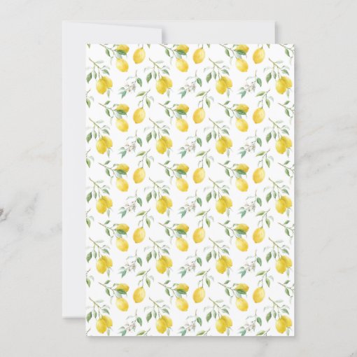 Watercolor Lemon Bouquet Summer Bridal Shower Invitation | Zazzle