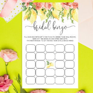Watercolor Lemon Bridal Shower Bingo Game
