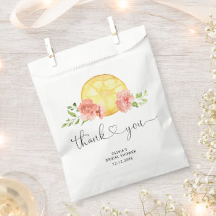 Watercolor Lemon Bridal Shower Favor Bags