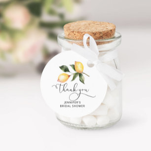 Watercolor lemon bridal shower  favor tags