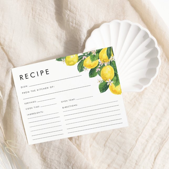 Watercolor Lemon Bridal Shower Recipe (Watercolor Lemon Bridal Shower Recipe)