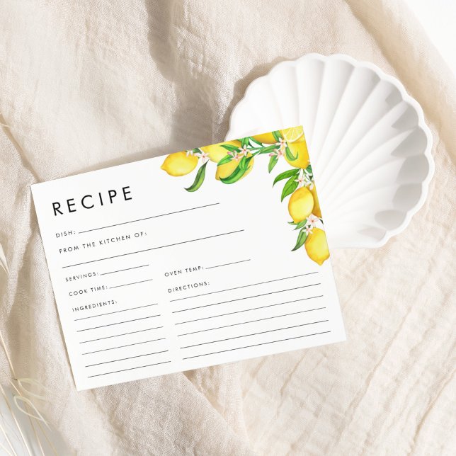 Watercolor Lemon Bridal Shower Recipe (Watercolor Lemon Bridal Shower Recipe)