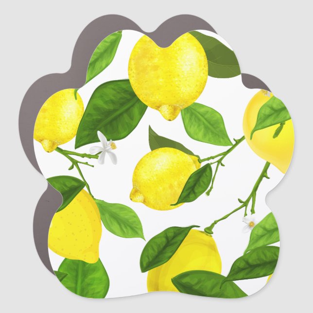 Watercolor Lemon Car Magnet (Front)