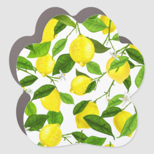 Watercolor Lemon Car Magnet