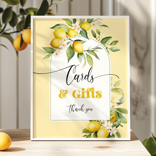 Watercolor Lemon Cards and gifts birthday Poster